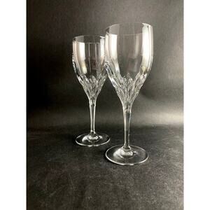 Gorham Diamond Clear Water Goblets - Set of 2 Fine Crystal Stemware